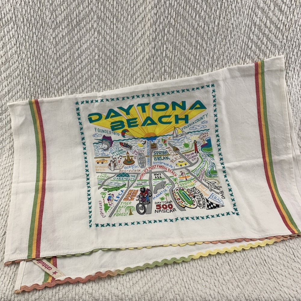 Catstudio Daytona Beach Dish Hand Towel Kitchen Bar Bathroom Florida Nascar 2018